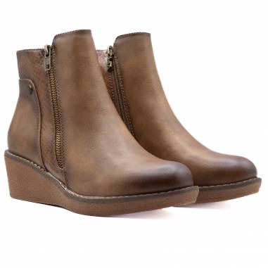 BOTIN NAPA CREMALLERA LATERAL TAUPE 80848