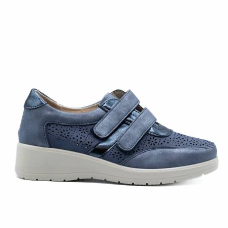 CASUAL NAPA PICADO CON DOBLE VELCRO AZUL 82199