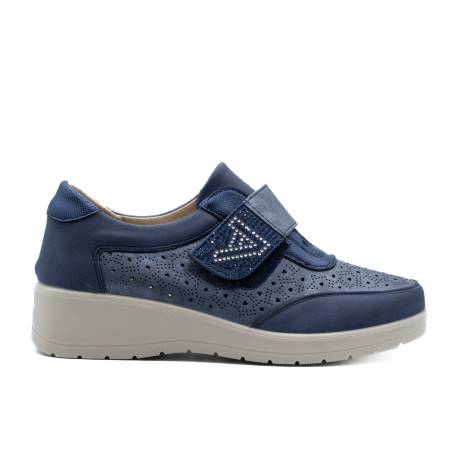 CASUAL NAPA PICADO CON VELCRO AZUL 82201