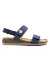 SANDALIA NAPA VELCROS CUÑA AZUL 80260