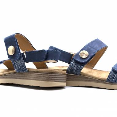 SANDALIA NAPA VELCROS CUÑA AZUL 80260