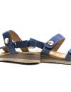 SANDALIA NAPA VELCROS CUÑA AZUL 80260