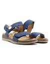 SANDALIA NAPA VELCROS CUÑA AZUL 80260