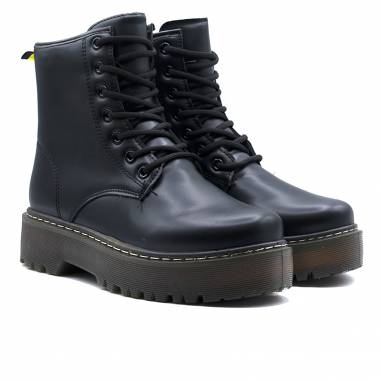 BOTIN NAPA CON PISO DOBLE Y COSIDO NEGRO 80831